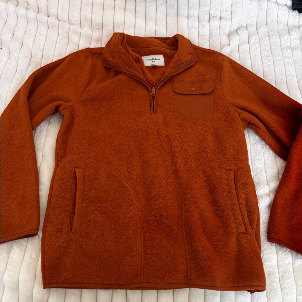 Orvis Men's Rust Zip-Up Sweater